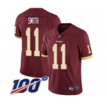 Youth Washington Redskins #11 Alex Smith Burgundy Red Team Color Vapor Untouchable Limited Player 100th Season Football Jersey