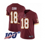 Youth Washington Redskins #18 Trey Quinn Burgundy Red Team Color Vapor Untouchable Limited Player 100th Season Football Jersey