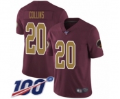 Youth Washington Redskins #20 Landon Collins Burgundy Red Gold Number Alternate 80TH Anniversary Vapor Untouchable Limited Player 100th Season Football Jer