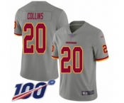 Youth Washington Redskins #20 Landon Collins Limited Gray Inverted Legend 100th Season Football Jersey