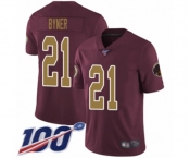 Youth Washington Redskins #21 Earnest Byner Burgundy Red Gold Number Alternate 80TH Anniversary Vapor Untouchable Limited Player 100th Season Football Jers