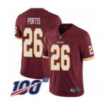 Youth Washington Redskins #26 Clinton Portis Burgundy Red Team Color Vapor Untouchable Limited Player 100th Season Football Jersey