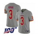 Youth Washington Redskins #3 Dustin Hopkins Limited Gray Inverted Legend 100th Season Football Jersey