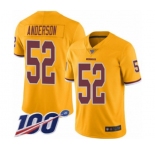 Youth Washington Redskins #52 Ryan Anderson Limited Gold Rush Vapor Untouchable 100th Season Football Jersey