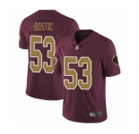 Youth Washington Redskins #53 Jon Bostic Burgundy Red Gold Number Alternate 80TH Anniversary Vapor Untouchable Limited Player Football Jersey