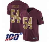 Youth Washington Redskins #54 Mason Foster Burgundy Red Gold Number Alternate 80TH Anniversary Vapor Untouchable Limited Player 100th Season Football Jerse