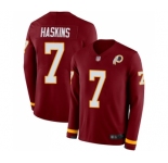 Youth Washington Redskins #7 Dwayne Haskins Limited Burgundy Therma Long Sleeve Football Jersey