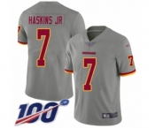 Youth Washington Redskins #7 Dwayne Haskins Limited Gray Inverted Legend 100th Season Football Jerseys