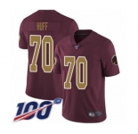 Youth Washington Redskins #70 Sam Huff Burgundy Red Gold Number Alternate 80TH Anniversary Vapor Untouchable Limited Player 100th Season Football Jersey