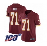 Youth Washington Redskins #71 Charles Mann Burgundy Red Team Color Vapor Untouchable Limited Player 100th Season Football Jersey