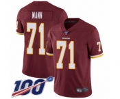Youth Washington Redskins #71 Charles Mann Burgundy Red Team Color Vapor Untouchable Limited Player 100th Season Football Jersey