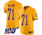 Youth Washington Redskins #71 Trent Williams Limited Gold Rush Vapor Untouchable 100th Season Football Jersey