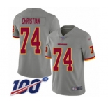 Youth Washington Redskins #74 Geron Christian Limited Gray Inverted Legend 100th Season Football Jersey