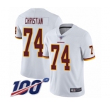 Youth Washington Redskins #74 Geron Christian White Vapor Untouchable Limited Player 100th Season Football Jersey