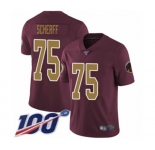 Youth Washington Redskins #75 Brandon Scherff Burgundy Red Gold Number Alternate 80TH Anniversary Vapor Untouchable Limited Player 100th Season Football Je