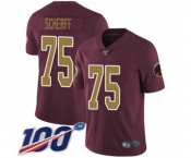 Youth Washington Redskins #75 Brandon Scherff Burgundy Red Gold Number Alternate 80TH Anniversary Vapor Untouchable Limited Player 100th Season Football Je