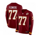 Youth Washington Redskins #77 Ereck Flowers Limited Burgundy Therma Long Sleeve Football Jersey