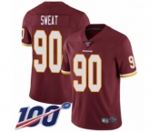 Youth Washington Redskins #90 Montez Sweat Burgundy Red Team Color Vapor Untouchable Limited Player 100th Season Football Jersey