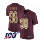 Youth Washington Redskins #98 Matt Ioannidis Burgundy Red Gold Number Alternate 80TH Anniversary Vapor Untouchable Limited Player 100th Season Football Jer