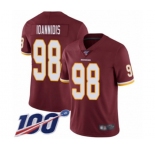 Youth Washington Redskins #98 Matt Ioannidis Burgundy Red Team Color Vapor Untouchable Limited Player 100th Season Football Jersey