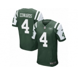 Men's Nike New York Jets #4 Lac Edwards Elite Green Team Color NFL Jersey