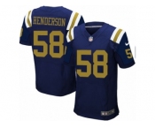 Men's Nike New York Jets #58 Erin Henderson Elite Navy Blue Alternate NFL Jersey
