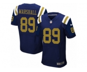 Men's Nike New York Jets #89 Jalin Marshall Elite Navy Blue Alternate NFL Jersey
