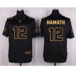 nike nfl jerseys new york jets #12 namath black gold collection[Elite]