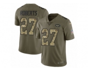 Men Nike New York Jets #27 Darryl Roberts Limited Olive Camo 2017 Salute to Service NFL Jersey