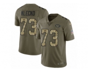 Men Nike New York Jets #73 Joe Klecko Limited Olive Camo 2017 Salute to Service NFL Jersey