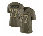 Men Nike New York Jets #77 James Carpenter Limited Olive Camo 2017 Salute to Service NFL Jersey