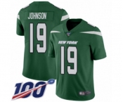 Men's New York Jets #19 Keyshawn Johnson Green Team Color Vapor Untouchable Limited Player 100th Season Football Jersey