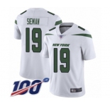 Men's New York Jets #19 Trevor Siemian White Vapor Untouchable Limited Player 100th Season Football Jersey