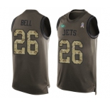 Men's New York Jets #26 Le'Veon Bell Limited Green Salute to Service Tank Top Football Jersey