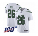 Men's New York Jets #26 Le'Veon Bell White Vapor Untouchable Limited Player 100th Season Football Jersey