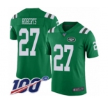 Men's New York Jets #27 Darryl Roberts Limited Green Rush Vapor Untouchable 100th Season Football Jersey
