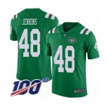Men's New York Jets #48 Jordan Jenkins Limited Green Rush Vapor Untouchable 100th Season Football Jersey