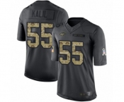Men's New York Jets #55 Ryan Kalil Limited Black 2016 Salute to Service Football Jersey