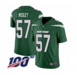 Men's New York Jets #57 C.J. Mosley Green Team Color Vapor Untouchable Limited Player 100th Season Football Jersey