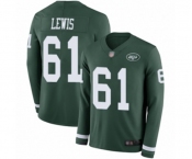 Men's New York Jets #61 Alex Lewis Limited Green Therma Long Sleeve Football Jersey