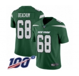 Men's New York Jets #68 Kelvin Beachum Green Team Color Vapor Untouchable Limited Player 100th Season Football Jersey