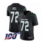 Men's New York Jets #72 Brandon Shell Black Alternate Vapor Untouchable Limited Player 100th Season Football Jersey