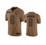 Men's New York Jets #8 Aaron Rodgers 2023 Brown Salute To Service Limited Football Stitched Jersey