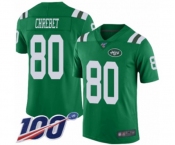 Men's New York Jets #80 Wayne Chrebet Limited Green Rush Vapor Untouchable 100th Season Football Jersey