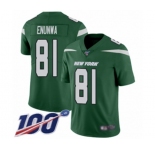 Men's New York Jets #81 Quincy Enunwa Green Team Color Vapor Untouchable Limited Player 100th Season Football Jersey