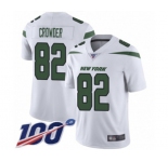 Men's New York Jets #82 Jamison Crowder White Vapor Untouchable Limited Player 100th Season Football Jersey
