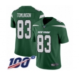 Men's New York Jets #83 Eric Tomlinson Green Team Color Vapor Untouchable Limited Player 100th Season Football Jersey