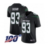Men's New York Jets #93 Tarell Basham Black Alternate Vapor Untouchable Limited Player 100th Season Football Jersey