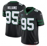 Men's New York Jets #95 Quinnen Williams Black 2024 F.U.S.E. With 2-Star C Patch Vapor Limited Stitched Jersey