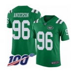 Men's New York Jets #96 Henry Anderson Limited Green Rush Vapor Untouchable 100th Season Football Jersey